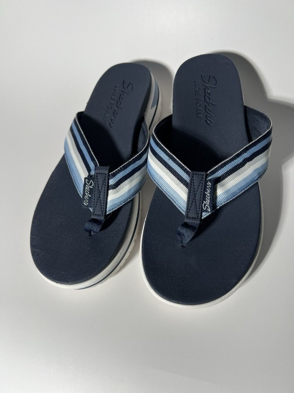 Skechers 163200 Integrades Navy Thong Sandals Women’s 7M - Picture 6 of 13